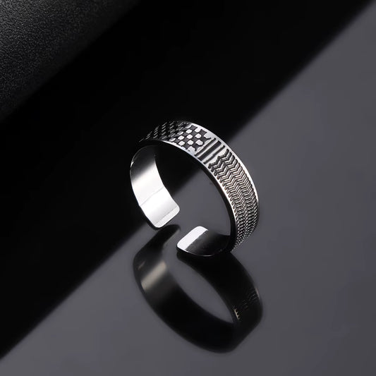 Palestine in Arabic Map With Flag Pendants Ring Jewelry Chains