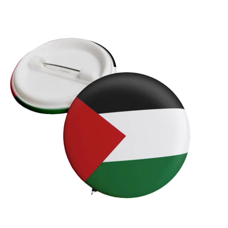 Palestinian Flag Enamel Pin Clothes Gift Lapel Tinplate Flag Pin Palestine Flag Brooch Badge Cartoon Creative Jewelry Wholesale