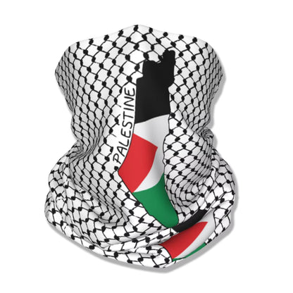 Palestine Flag Map Palestinian Kufiya Hatta Bandana Neck Gaiter Printed Keffiyeh  Mask Scarf Warm Headband Adult Windproof