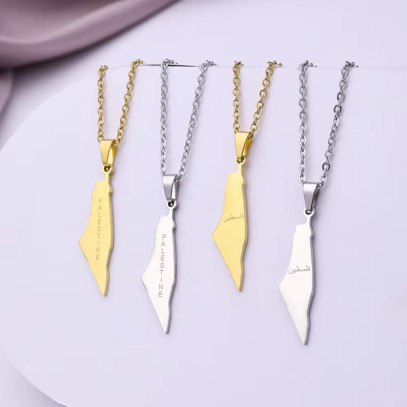 Stainless Steel Geometric Chain Pendant Necklace for Women Enamel Charm Jewelry