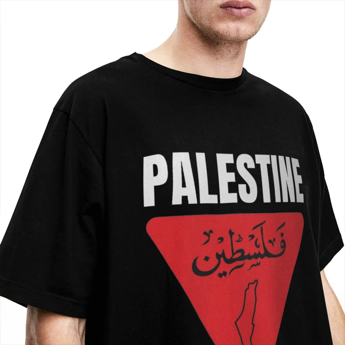 Mens T Shirt Palestine Map T Shirts Fashion Palestinian Flag Summer Tees Vintage Print Cotton Clothing Gift Idea