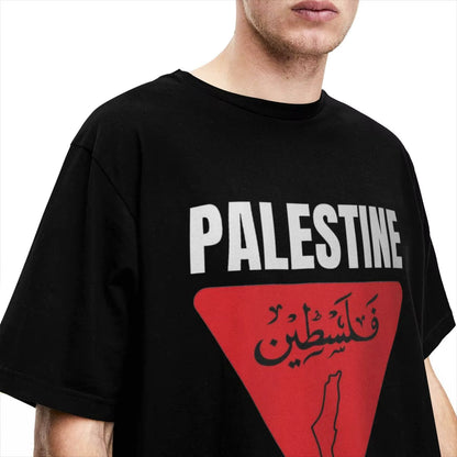 Mens T Shirt Palestine Map T Shirts Fashion Palestinian Flag Summer Tees Vintage Print Cotton Clothing Gift Idea