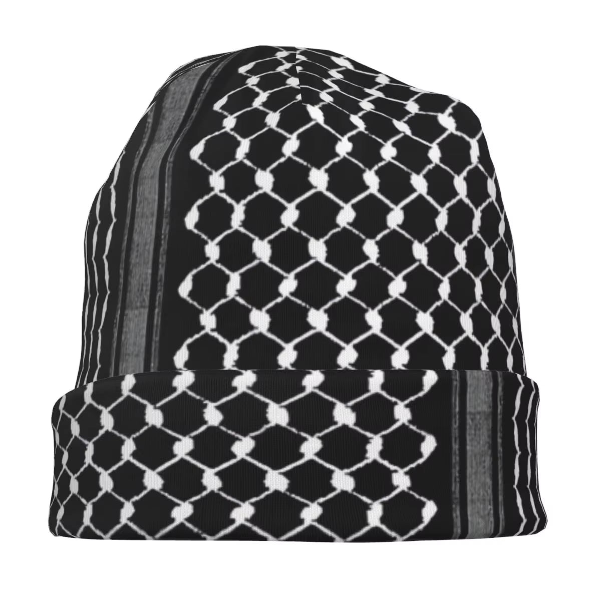 Palestine Folk Design Bonnet Hats Palestinian Traditional Knit Hat Men Women Fashion Elastic Beanie Hats Winter Pattern Caps