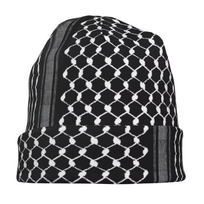 Palestine Folk Design Bonnet Hats Palestinian Traditional Knit Hat Men Women Fashion Elastic Beanie Hats Winter Pattern Caps