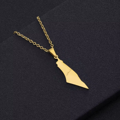 Stainless Steel Geometric Chain Pendant Necklace for Women Enamel Charm Jewelry