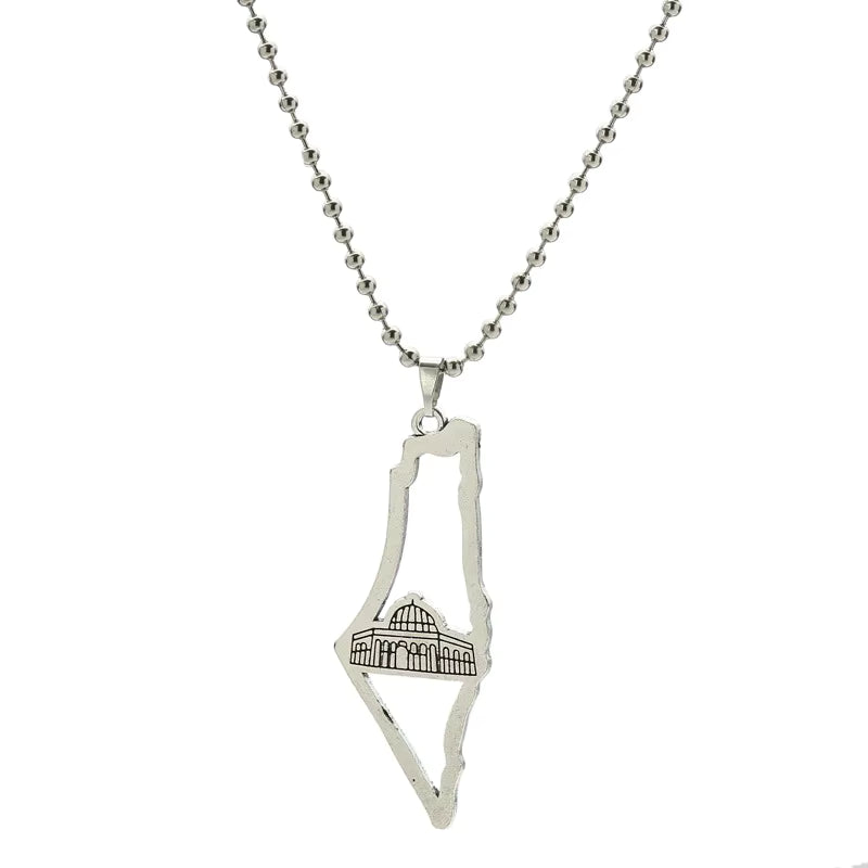 Fashion Keffiyeh Pendant Chain Necklace Scarf Shape Personalized Charm Trendy Jewelry Gift