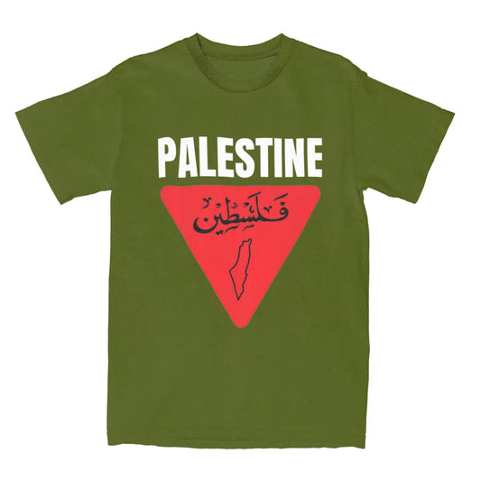 Mens T Shirt Palestine Map T Shirts Fashion Palestinian Flag Summer Tees Vintage Print Cotton Clothing Gift Idea