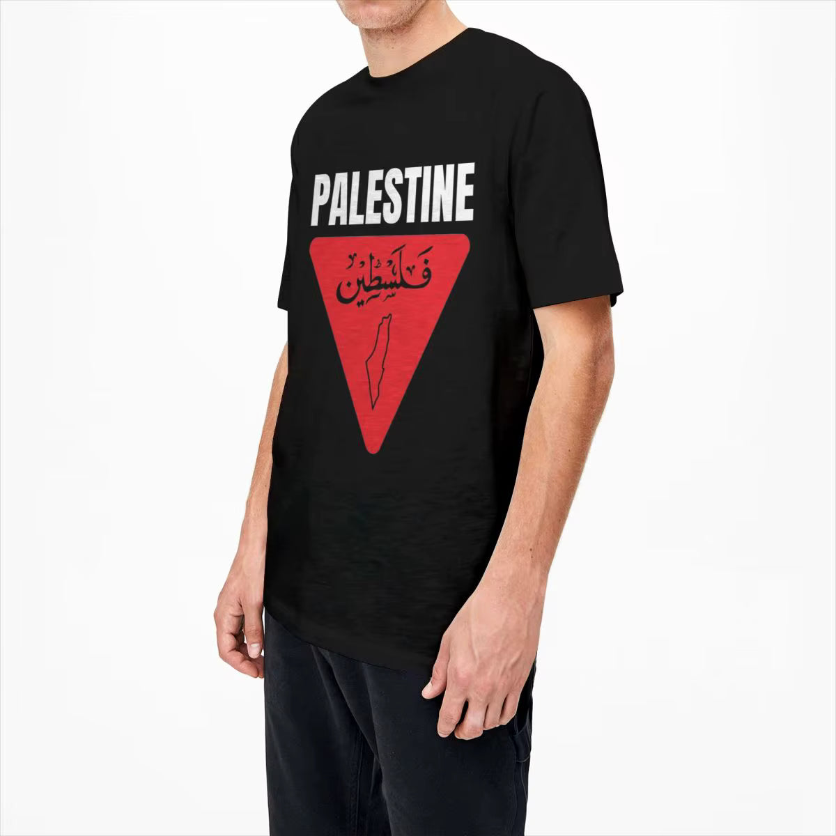 Mens T Shirt Palestine Map T Shirts Fashion Palestinian Flag Summer Tees Vintage Print Cotton Clothing Gift Idea