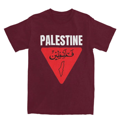 Mens T Shirt Palestine Map T Shirts Fashion Palestinian Flag Summer Tees Vintage Print Cotton Clothing Gift Idea
