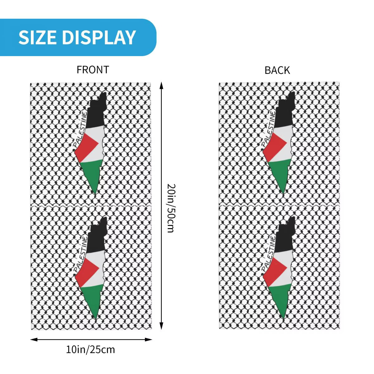 Palestine Flag Map Palestinian Kufiya Hatta Bandana Neck Gaiter Printed Keffiyeh  Mask Scarf Warm Headband Adult Windproof