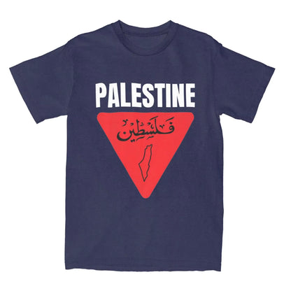 Mens T Shirt Palestine Map T Shirts Fashion Palestinian Flag Summer Tees Vintage Print Cotton Clothing Gift Idea