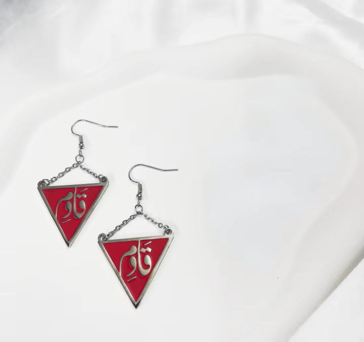 Stainless steel necklace Triangle necklace Islamic Scripture Arabic necklace European and American popular jewelry women men's