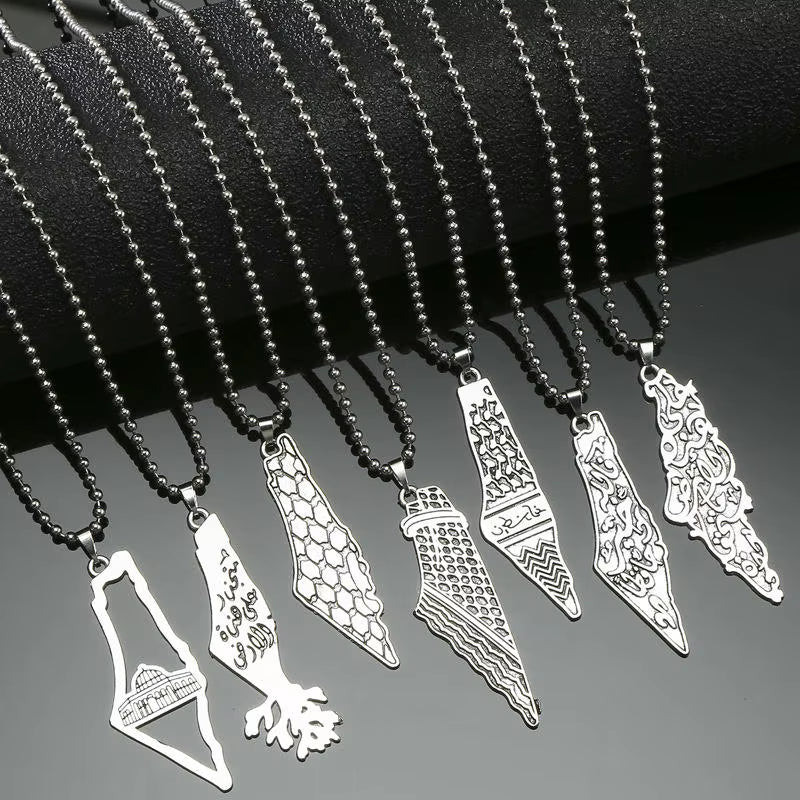 Fashion Keffiyeh Pendant Chain Necklace Scarf Shape Personalized Charm Trendy Jewelry Gift