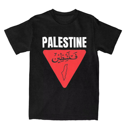 Mens T Shirt Palestine Map T Shirts Fashion Palestinian Flag Summer Tees Vintage Print Cotton Clothing Gift Idea