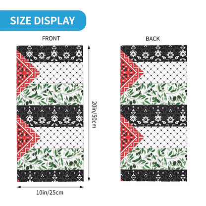 Palestinian Flag Olives And Keffiyeh Bandana Neck Gaiter Printed Wrap Scarf Warm Headwear Outdoor Sports for Men Women Adult