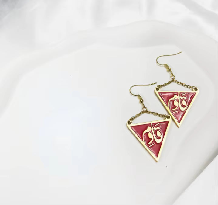 Stainless steel necklace Triangle necklace Islamic Scripture Arabic necklace European and American popular jewelry women men's