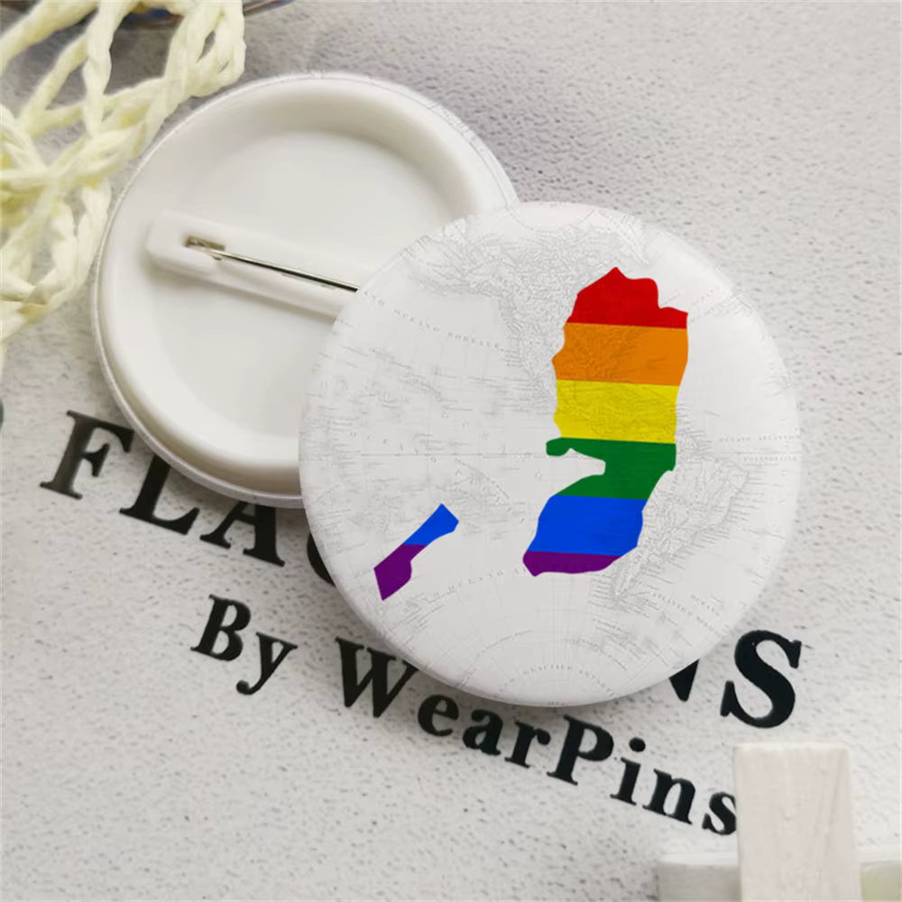 Palestinian Flag Enamel Pin Clothes Gift Lapel Tinplate Flag Pin Palestine Flag Brooch Badge Cartoon Creative Jewelry Wholesale