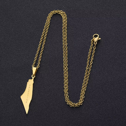 Stainless Steel Geometric Chain Pendant Necklace for Women Enamel Charm Jewelry