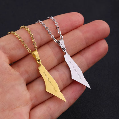 Stainless Steel Geometric Chain Pendant Necklace for Women Enamel Charm Jewelry