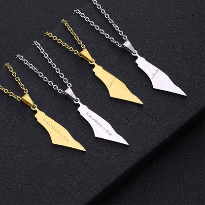 Stainless Steel Geometric Chain Pendant Necklace for Women Enamel Charm Jewelry